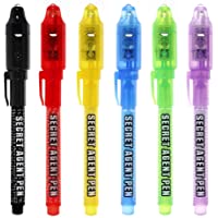 Los mejores  - Bolígrafo de tinta invisible- lápiz espía MALEDEN con rotulador mágico de luz UV para mensajes secretos y fiestas
